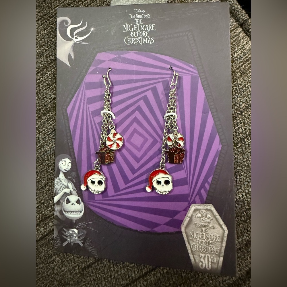 Nightmare Before Christmas Skull Earrings
